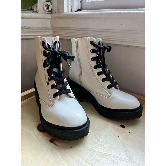 No Brand Shoes - Off White Combat Boots Size 7